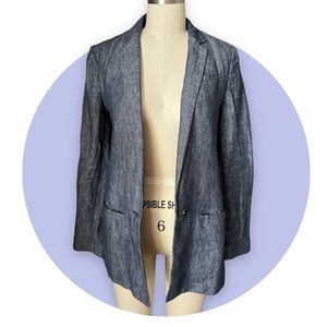Banana Republic Chambray One Button Blazer